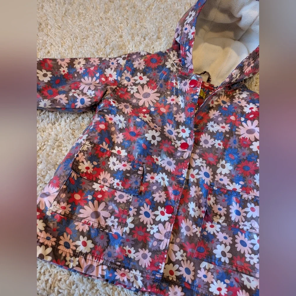 Pluie Pluie Daisy Raincoat Hooded Pluie Pluie Size 1/2...Standard Size 5-7